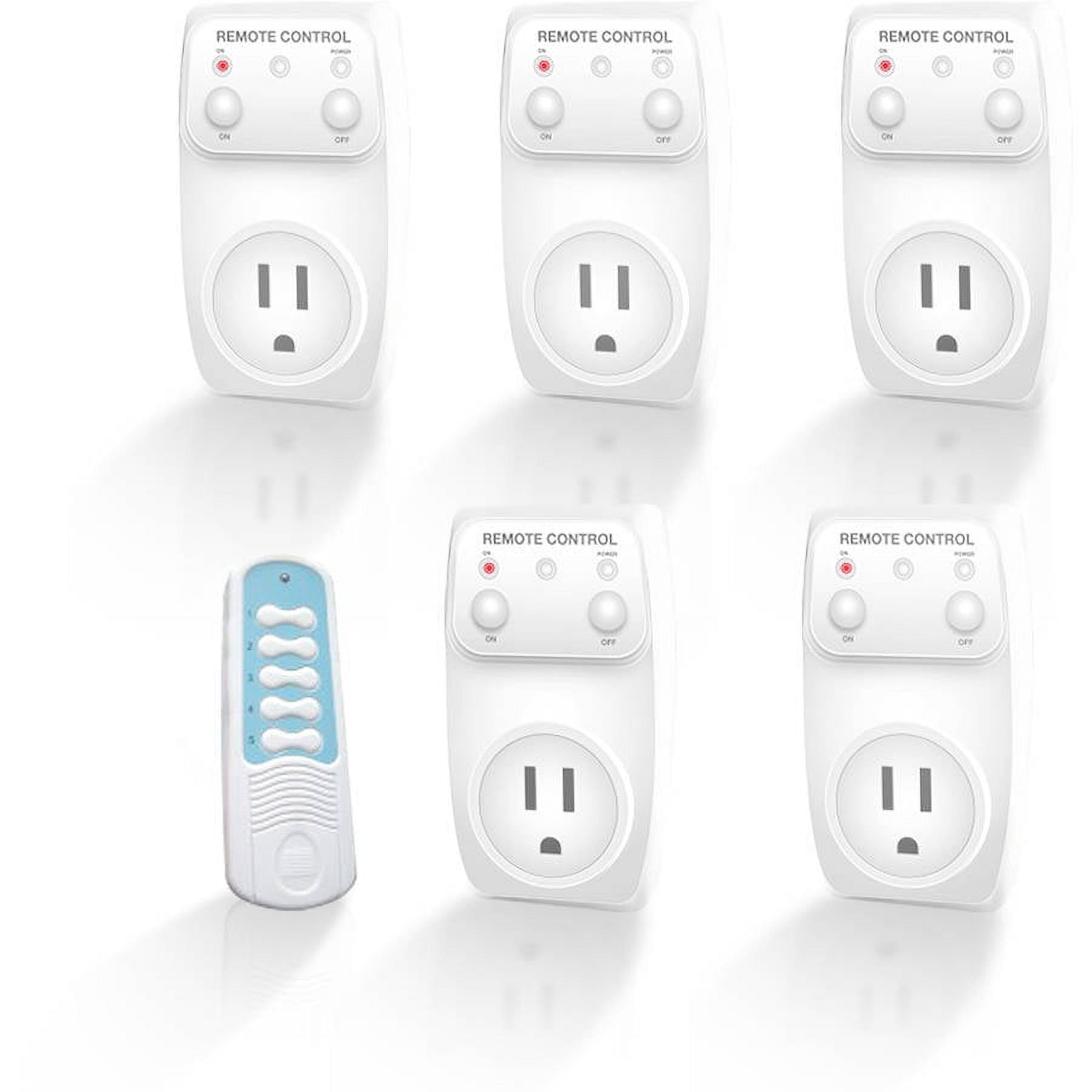 BN-LINK Wireless Remote Control Outlet with Extra Long Range, for Household  Appliances, White (2 Remotes + 5 Outlets) 