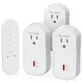 Wireless Remote Control Plugs+ Switch, 1800W/15A Sockets, 120V, 40m/130ft Range, 3 Surnice
