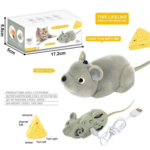 Wireless Remote Control Rat Electronic Mouse for Cat Dog Pet Toy Novelty Lot D0