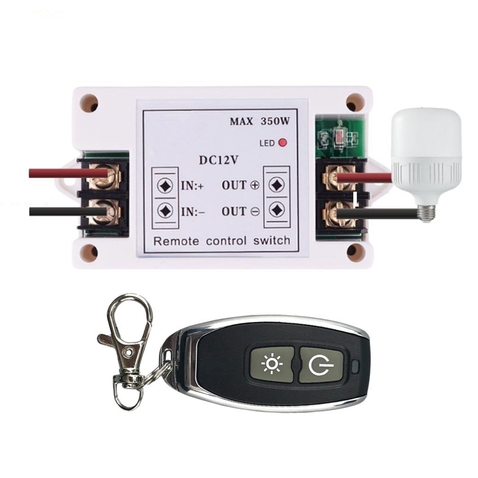 Wireless Remote Control Receiver 40A Relay, DC12V Input/Output for Garage Door Lighting Control APPLAYERR Spare Part