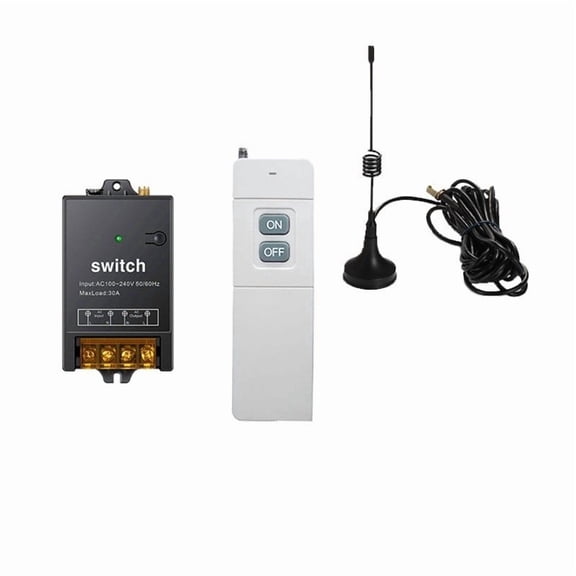 Wireless Remote Control Switch 100 240V AC 30A Single Channel RF433MHz