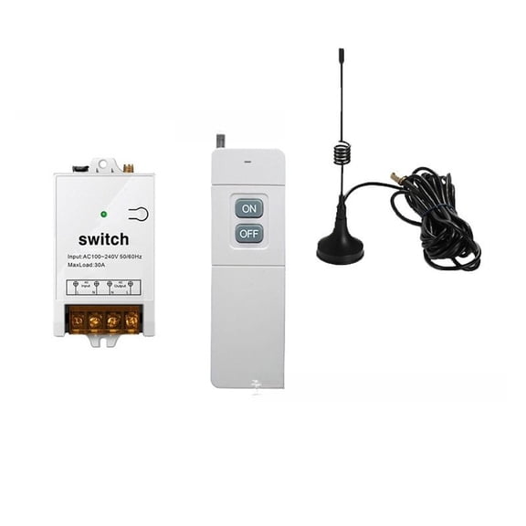 Wireless Remote Control Switch 100 240V AC 30A Single Channel RF433MHz