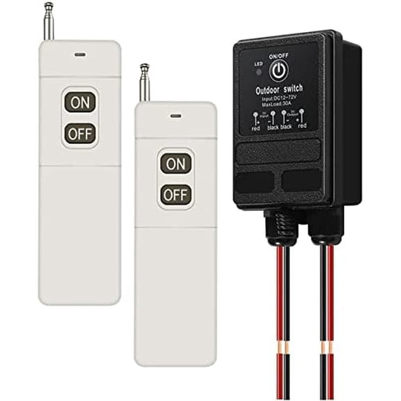 Wireless Remote Control Switch,4900FT Long Distance,DC12V/24V/48V/72V 30A Relay Remote Switch,Wireless Relay Switch for Pump,Motor,Lights,Agricultural Machinery(1500M Switch 12V)