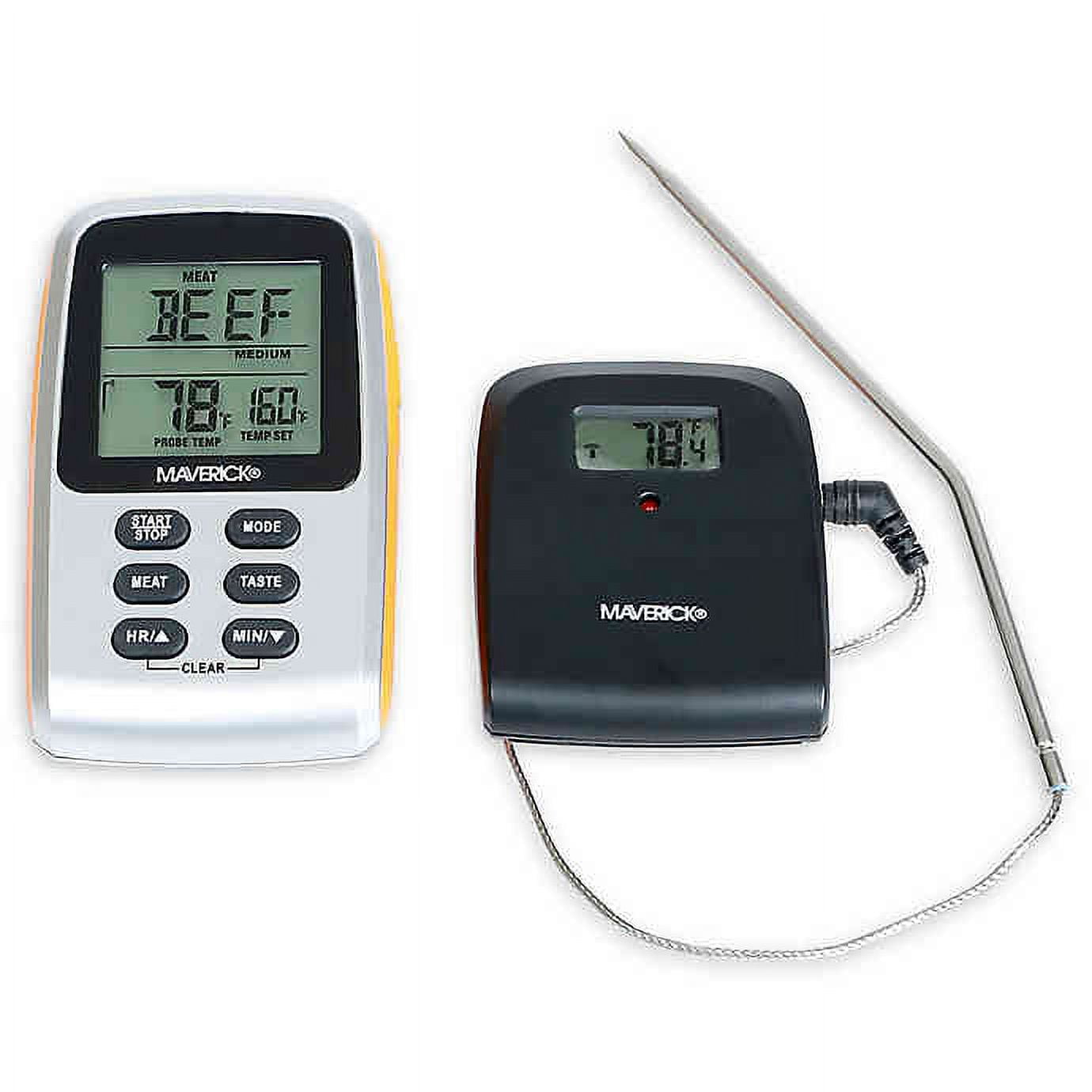 Maverick Wireless Remote Meat Thermometer, 300 ft Range, Color-Changing LCD, 9 Presets, 662°F Probe, Timer & Alerts for Grill, Smoker, Oven