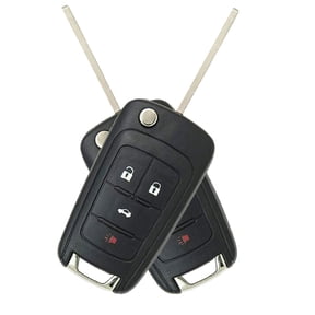 Wireless Remote Key Fob with Built-in Chip 4 Buttons, Fast Response, for Car Locking, Unlocking, Trunk Opening, and Car Siren (2-Pack)