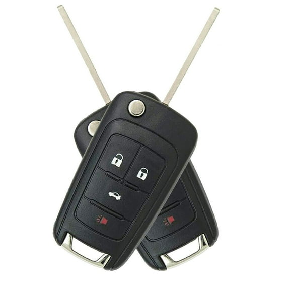 Wireless Remote Key Fob with Built-in Chip 4 Buttons, Fast Response, for Car Locking, Unlocking, Trunk Opening, and Car Siren (2-Pack)