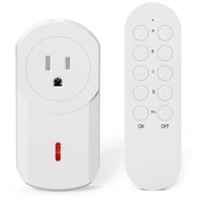 Wireless Remote Smart Control Outlet, 40m/130ft Range & 15A/120V/1800W, 1 Surnice Socket + 1 Remote