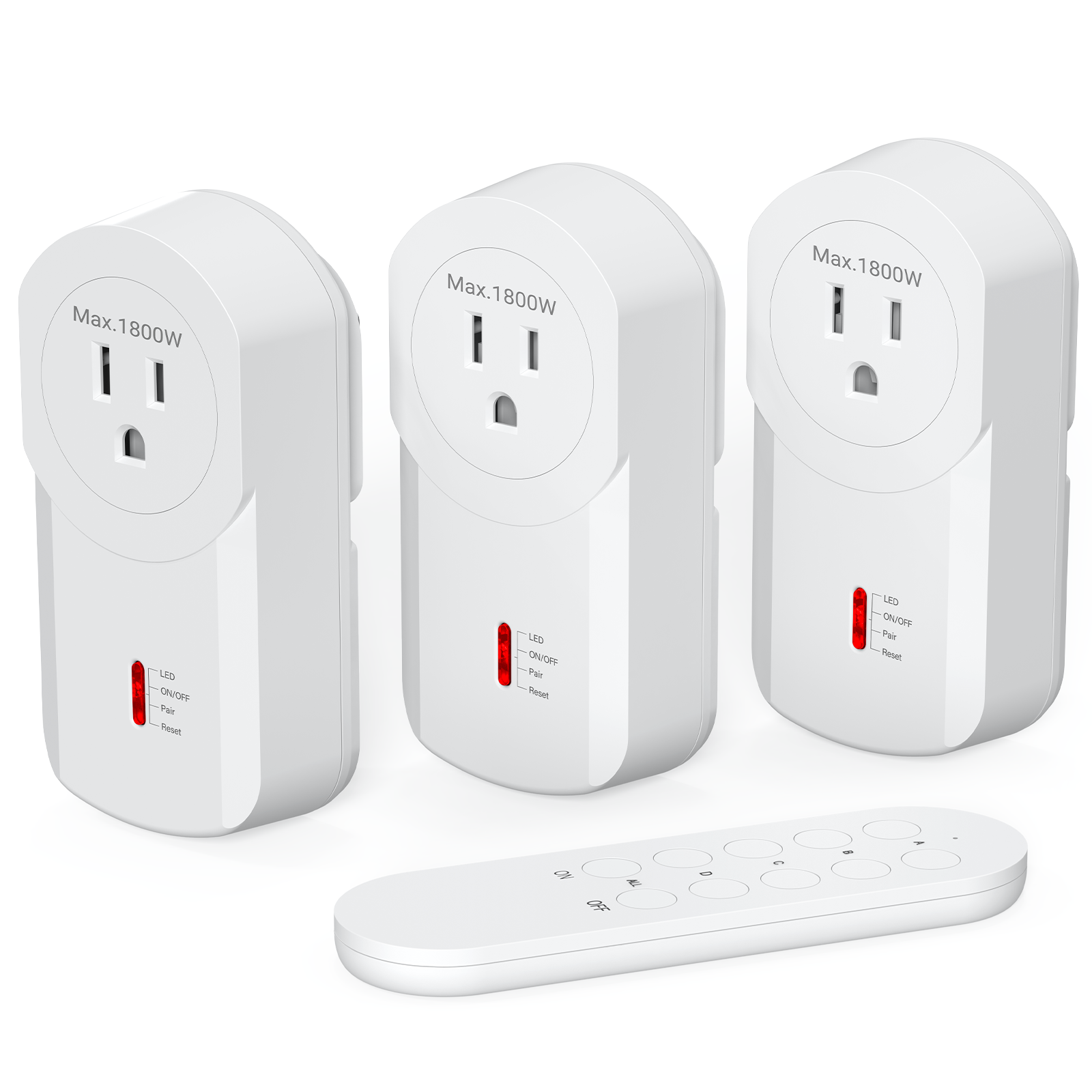Holiday Time Wireless Outlets with Remote, 3Pack with 100 Foot Radio