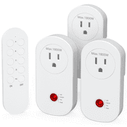 Wireless Surnice Smart Control Outlets, 130Ft/40M, 15A/120V/1800W, 3 Plugs+1 Remote