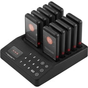 Wireless Restaurant Pager System 400m Long Range Vibration Flashing Call Buzzer 10 Buzzers for Food Truck Church Hospital