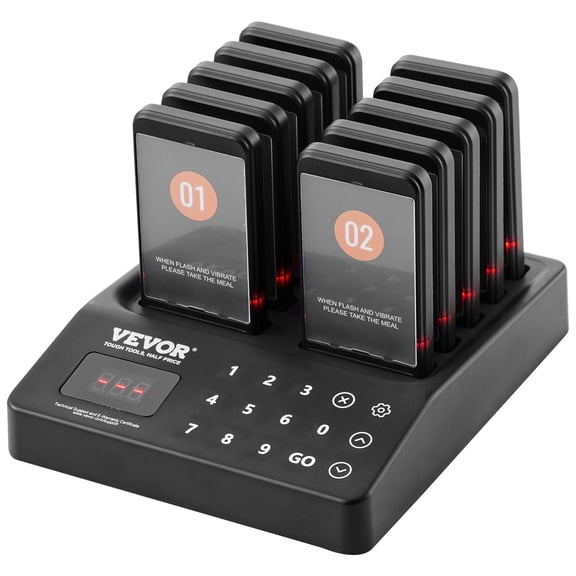 Wireless Restaurant Pager System 400m Long Range Vibration Flashing Call Buzzers for Food Truck Church Nursery Hospital