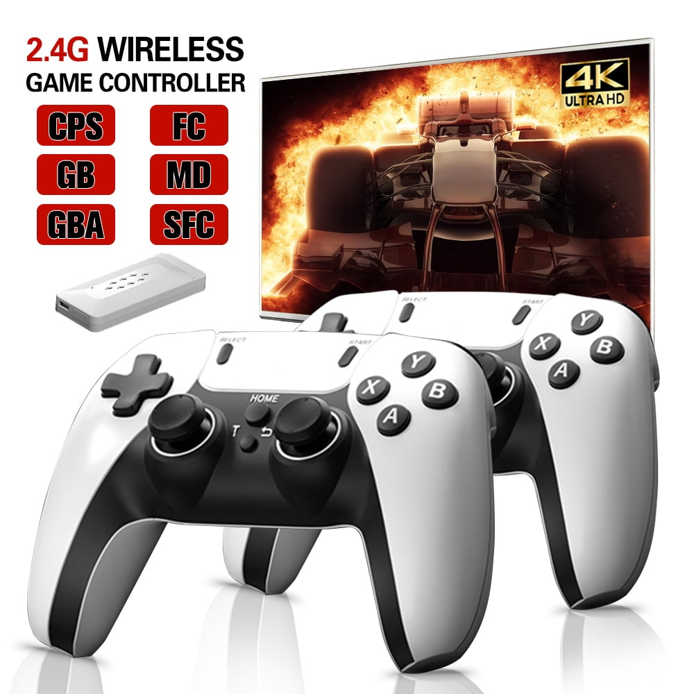 Wireless Retro Game Console, 30000 Classic Games Retro Game Stick, TV Plug and Play Video Game Console, Dual 2.4G Wireless Controller, 4K HD Output, Built-in 64G