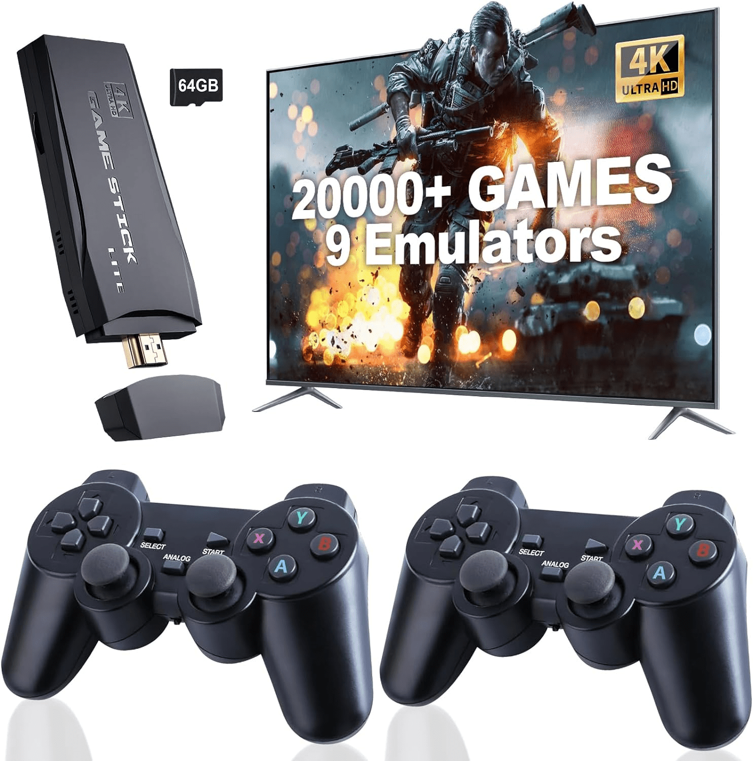 Retro Gaming Console 2025 Pro - 20,000+ Games With 4K HDMI & Wireless  Controllers Grip Strength Trainer