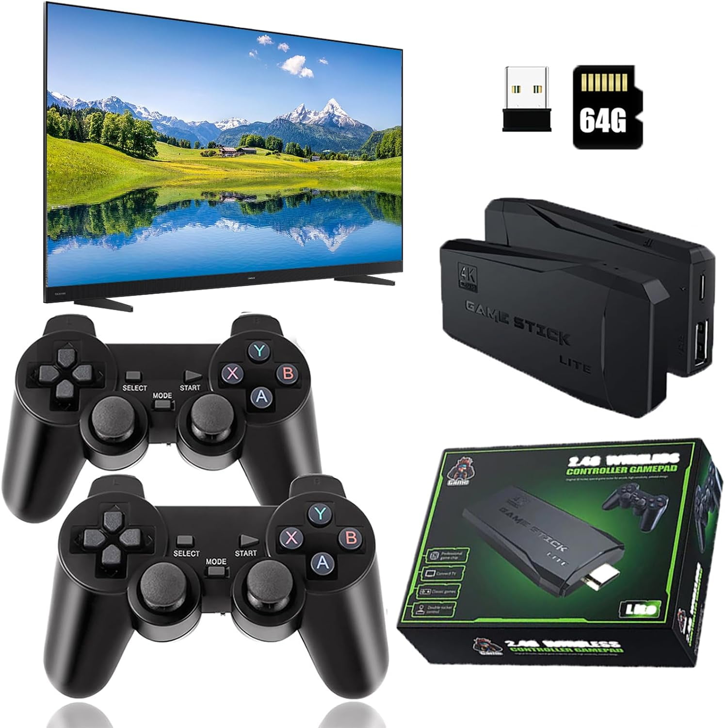 Retro Spielkonsole Mit 20.000+ Games - 2 Wireless Controller, 4K HDMI