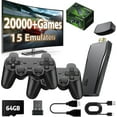 thumbnail image 1 of Wireless Retro Game Console Stick, Upgrade Retro Video Gaming Stick Built in 20000+ Games with 23 Emulators, 4K HDMI Output with 2 Pack 2.4G Wireless Controllers for Nostalgia Gifts（64GB）, 1 of 6