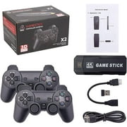 Wireless Retro Game Stick, X2 4K HD HDMI Output 2.4G Wireless Controller Gamepad Built-in 20,000 Games Mini Plug and Play Arcade Video Home Emulators Game Console, Gift for Kids Adults