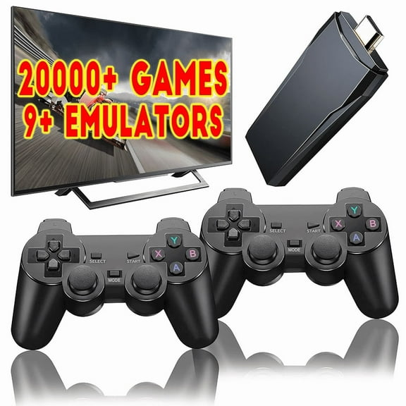 Wireless Retro Play Machine,Retro Play Stick, Plug & Play Video TV Play Stick within 20000+ Plays Built-in, 9 Classic Emulators, 4K HD Nostalgia Stick Play for TV, Dual 2.4G Wireless Control(64G)
