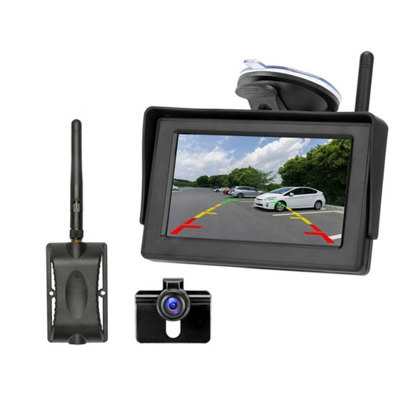 Wireless Reversing Camera 4.3'' Monitor IP68 Waterproof Backup Camera Stable Signal Reverse Camera Kit Car Rear View Camera ,Flexible Double Bracket Installation