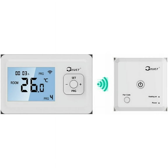 Wireless Room Thermostat, Programmable Command Center With Capacitive Sensors For Precise Control And Bright Blue Backlight Display, Ideal For Boilers And Electric Heaters