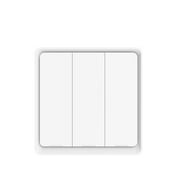 Wireless Scene Switch Push Button Smart Switch Wall Panel Battery Powered Tuya/ Smart Life APP Remote Control for Smart Home DevicesZigBee Hub Required, White 3 Gang