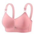 thumbnail image 1 of Wireless Seamless Bra for Women Breathable Fixed Cups Solid Lightweight Padded T Shirt Bra Pink 38, 1 of 2