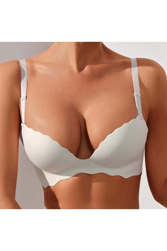 Wireless Seamless Bras for Women,Shell-edge One-piece Bra,Soft Support Full Coverage Comfortable Bra