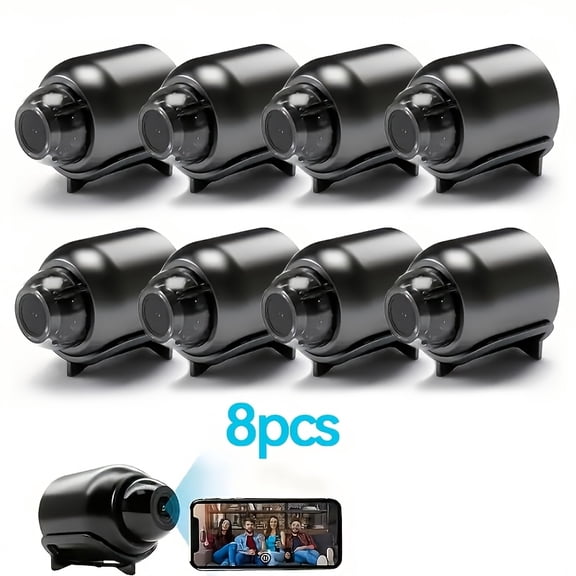 Wireless Security Camera 4/6/8/12pcs, 2.4Ghz WiFi Indoor Outdoor, Night Vision HD, Home Office Surveillance, Modern Durable Design