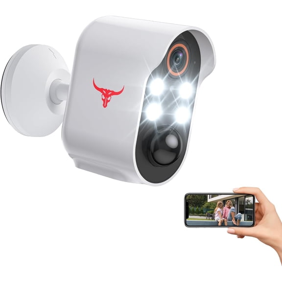 Wireless Security Camera with AI Human Detection, Night Vision, 2-Way Talk, Cloud Storage, Rechargeable Battery Included, Battery Camera for Home Security, 2.4G WiFi