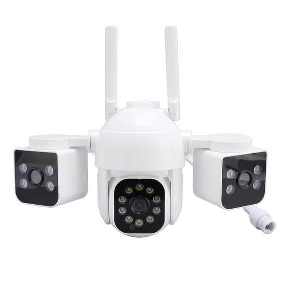 Wireless Security Camera Three Lens 1MP HD 360 Degree Pan Tilt 2 Way Talk Outdoor Surveillance Camera