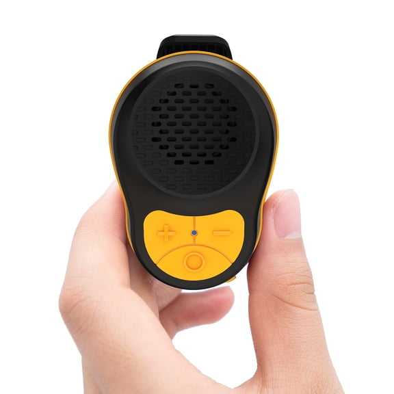 Wireless Small Clip On Speaker, Portable Mini Speaker, Built in Mic for Hands Free Music and Call, Wearable Speaker for Jobsite, Working, Running, Biking, Hiking, Walking, Gardening