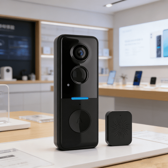 Outdoor Wireless Residential Two-Way Audio Night Vision Audio Intercom with Instruction Manual, Compatible with Smartphone, Black