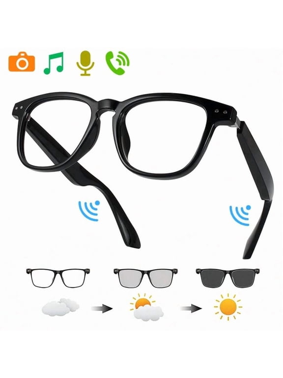 Wireless Smart Glasses 2026 with Touch Control, Built-in Mic, HD Audio, Rechargeable Battery, for Office/Outdoor/Sports/Driving, Music & Hands-Free Calls, Holiday Gift