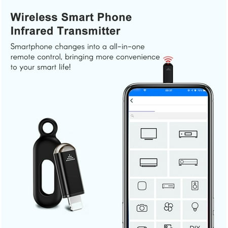 Wireless Smart Phone Infrared Universal Remote Controller Replacement for iOS Smartphone TV Air Conditioner Fan