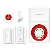 Wireless Smart Security Alarm Siren with Burglar Alarm Host, SOS Button, Infrared Motion, Door Window Sensor, Remote Controller, GSM Alarm System Home Security DIY Kit