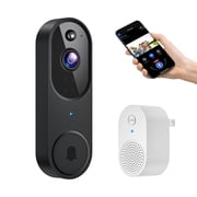 Wireless Smart Video Doorbell Camera with AI Human Detection, Instant Alerts, Night Vision, 2-Way Audio, Rechargeable Battery, 2.4G WiFi | Chime Included, Cloud Storage Sold Separately