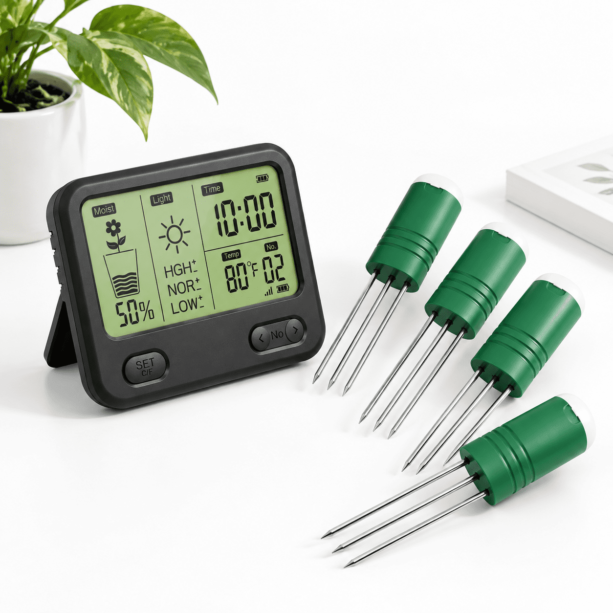 Wireless Soil Meter For Plants 4 Sensors Included Supports 12 Zone ...