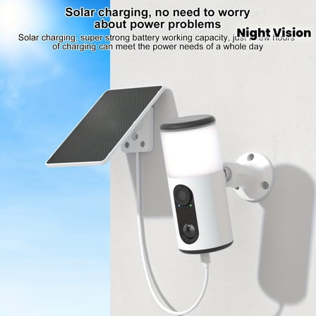 Wireless Solar Outdoor Camera, Floodlight Camera, 3MP Video with Color Night Vision, 2-Way Talk, Motion-Activated Siren, Multi-User Access, Free Cloud Storage, Alexa Ready