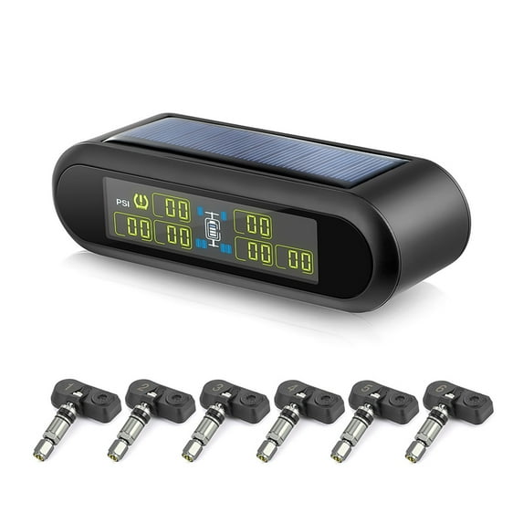Wireless Solar Power TPMS Tire Pressure Monitoring System RV Truck TPMS 6 Sensors for Car RV Truck Tow Motorhome