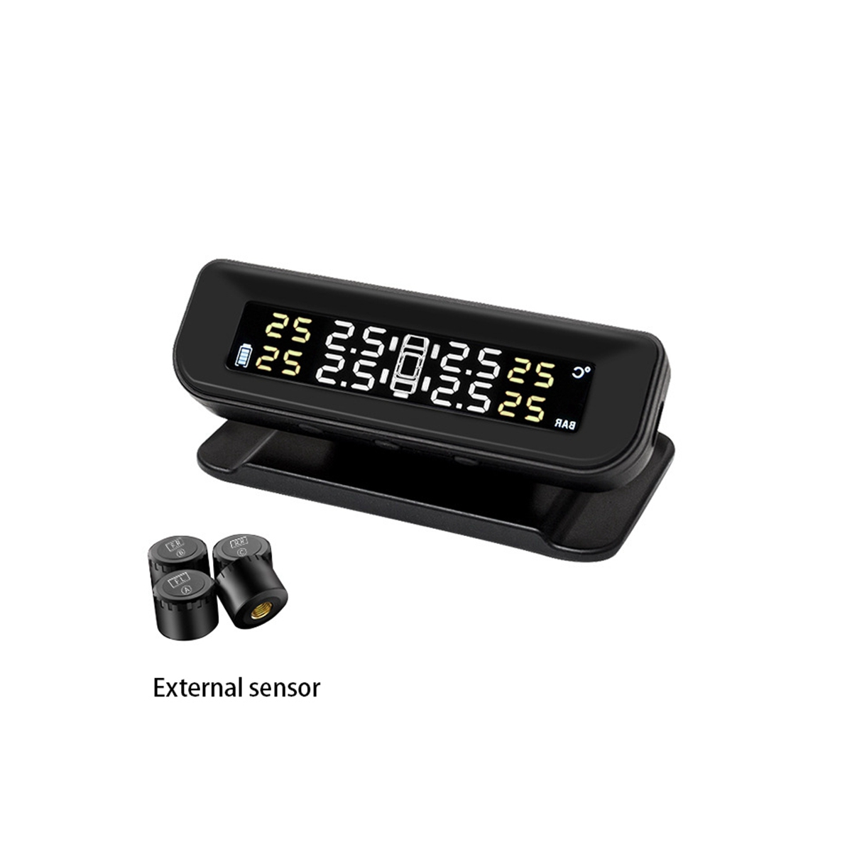 Wireless Solar TPMS Car Tire Pressure Alarm Monitor System Display Temperature Warning with 4