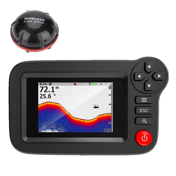Wireless Sonar Fish Finder Underwater Depth Sounder with Fishing Detector Echo Sounder for Fishing ,Clear Depth Display