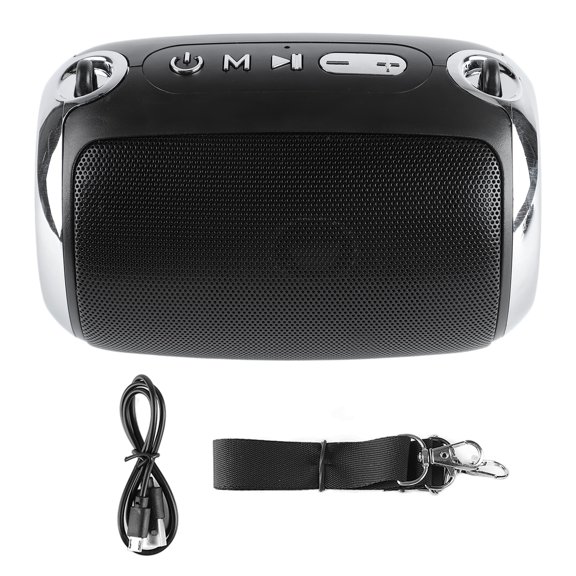 Wireless Speaker Heavy Bass HIFI Bluetooth 5.0 Noise Reduction 1200mAh Speakers with Lanyard for Music Dazzling Black [ 5W Bluetooth Version]