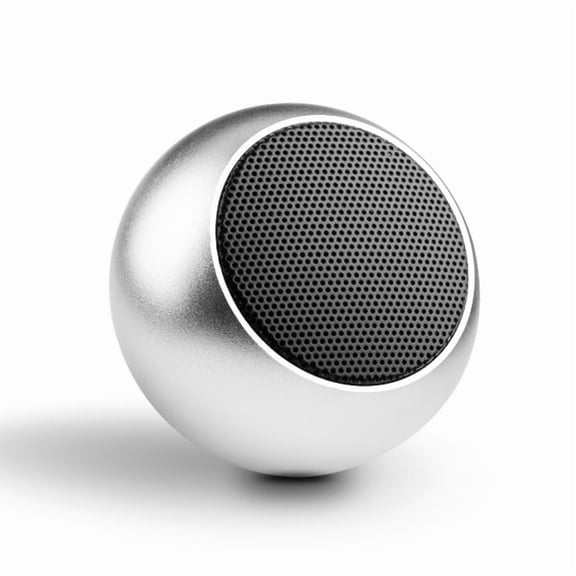 Wireless Speaker Mini for iPhone 15 - Remote Shutter with Microphone Audio Multimedia Rechargeable Silver