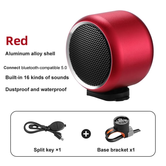 Wireless Speaker for Outdoor Sports Featuring Aluminum Alloy Enclosure, Low Mass Design, and Voice Switch Functionality (Red)