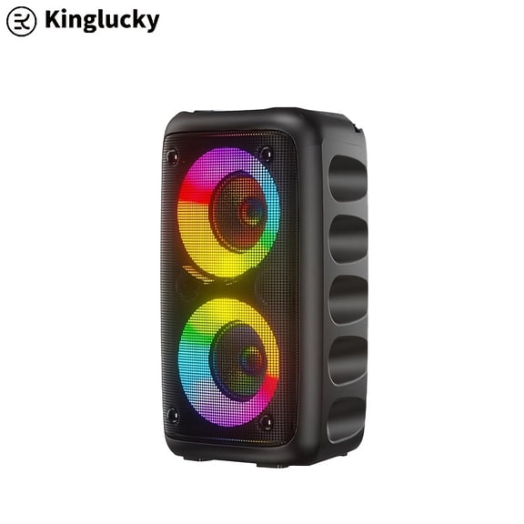 Wireless Speaker with Microphone, Large Portable Subwoofer, TWS TF AUX, Party Disco Lights, for Outdoor Events & Family Singing