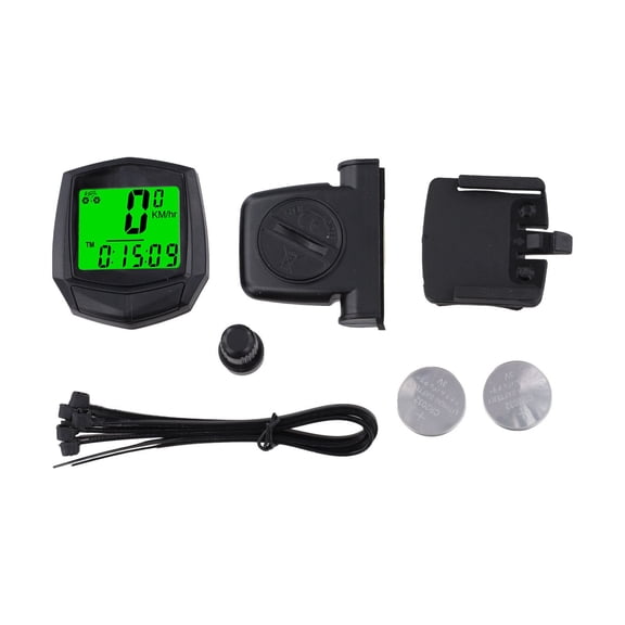 Wireless Speedometer with Backlit LCD Display, Waterproof Multi-Function Cycling Computer for Road Mountain Folding Bikes