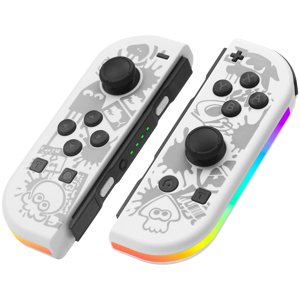 Controlador de Juegos Dividido Inalámbrico, Gamepad Bluetooth con Luz RGB, Movimiento y Vibración, Controlador Recargable para Consola Portátil