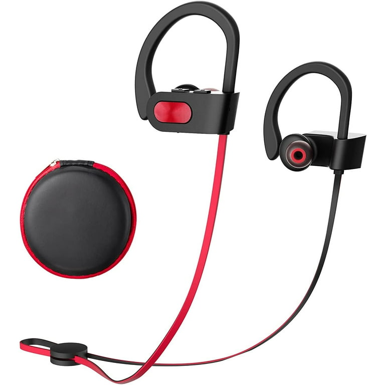 Wireless Sport Bluetooth Headphones, CVC 6.0 Wireless Headphones, Bluetooth  5.0 In-ear Headphones with Biult-In Mic, IPX7 Waterproof for Running – Red