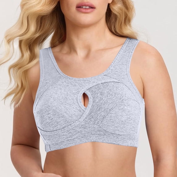 Wireless Sports Bra for Women, No Underwire Cotton Racerback Bra for Yoga and Daily Wear, Back Enhancing Plus Size Tank Top Style