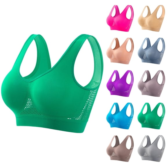 Wireless Sports Bras for Women Lightweight Breathable Comfortable Running Yoga Workout Athletic Bralettes Everyday Bra