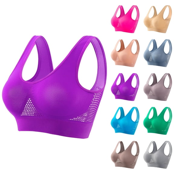 Wireless Sports Bras for Women Lightweight Breathable Comfortable Running Yoga Workout Athletic Bralettes Everyday Bra